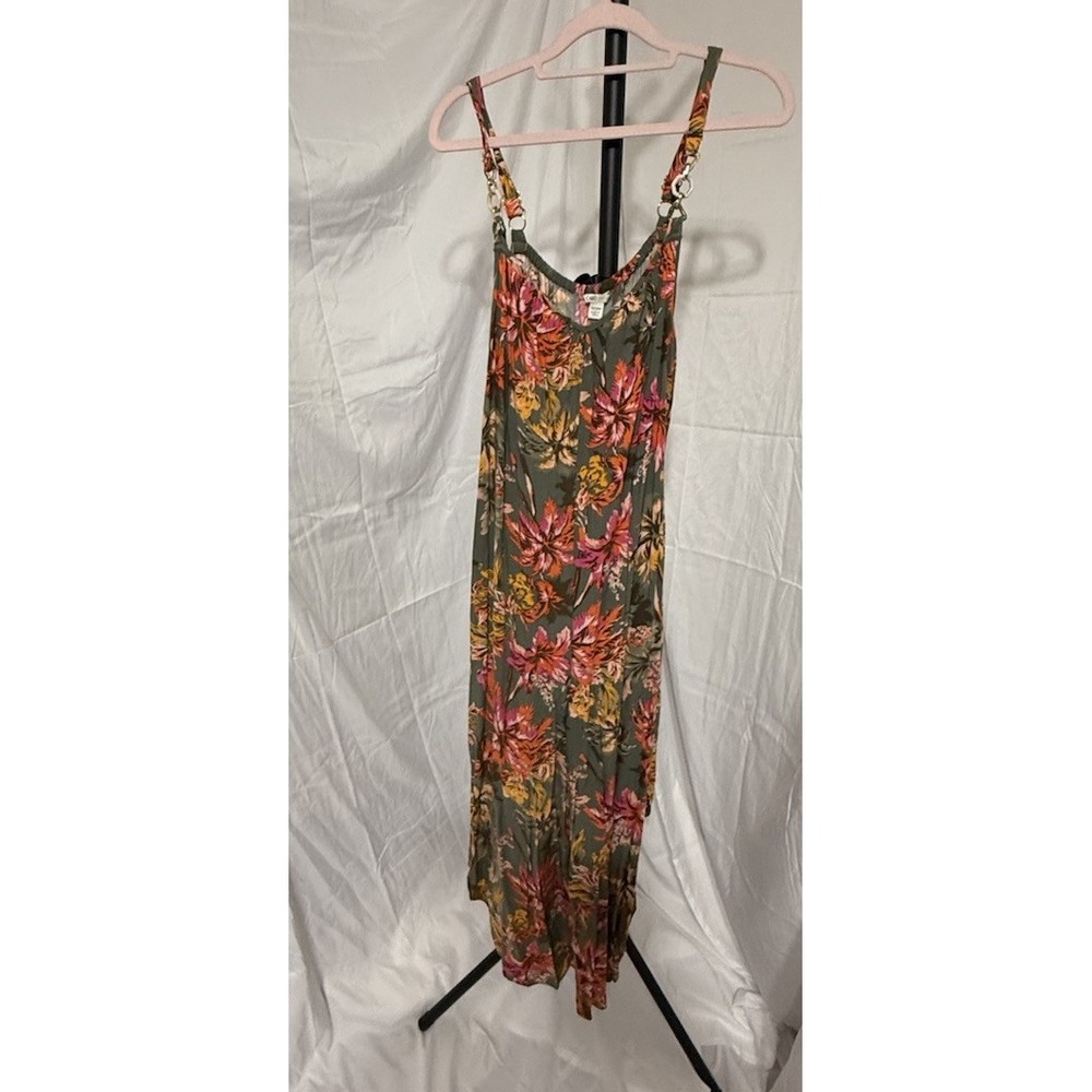 CATO Cute Green Floral Jumpsuit Colorful Adjustable Straps Pockets 14W/16W